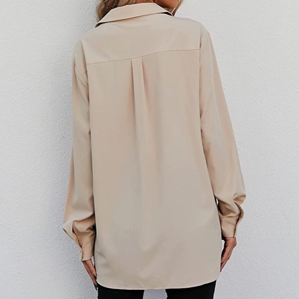 Light tan cargo button down shirt - Picture 2 of 3
